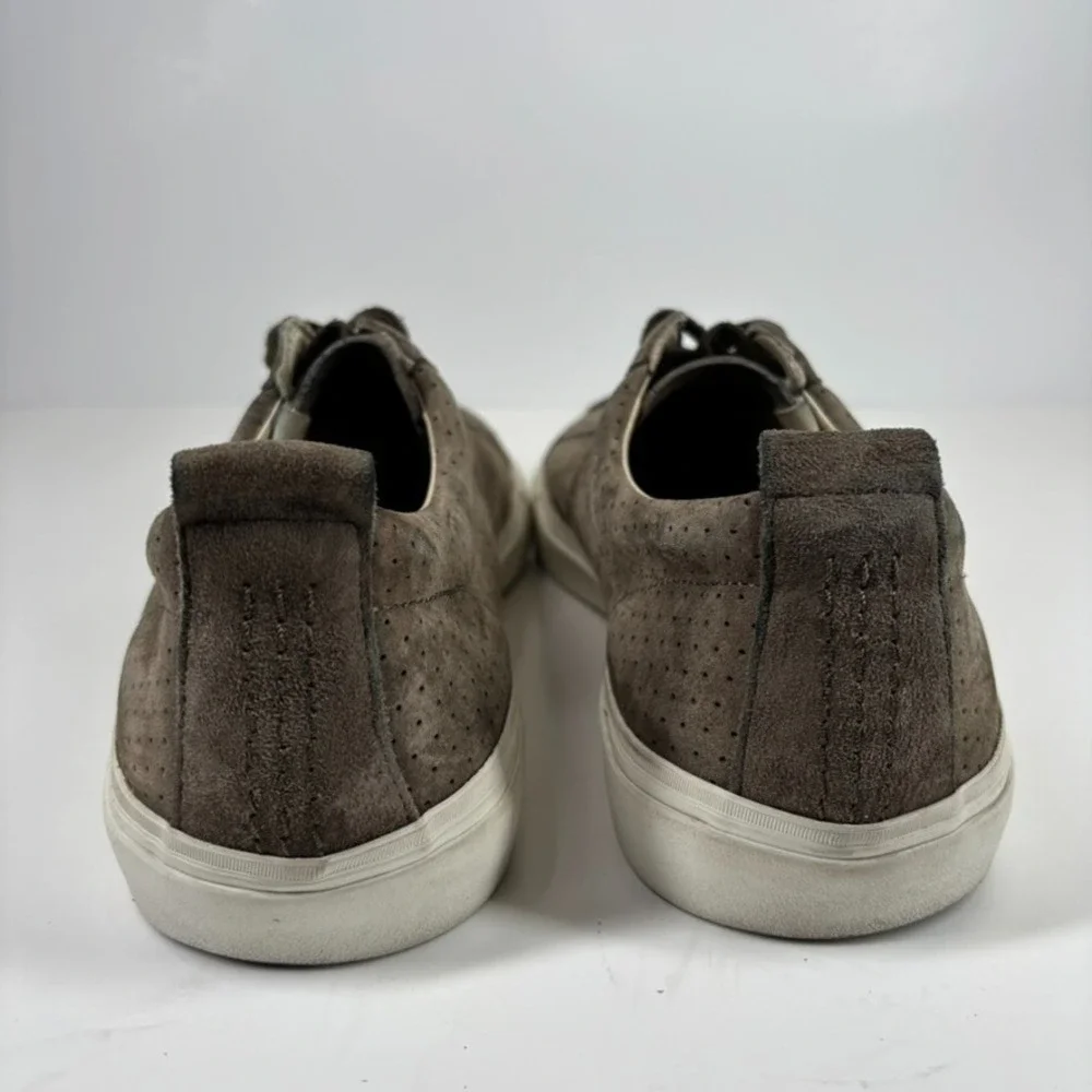 Pointer A.F.D. Men's US 11 Brown Perforated Suede Low-Top Court Lace-Up Sneakers